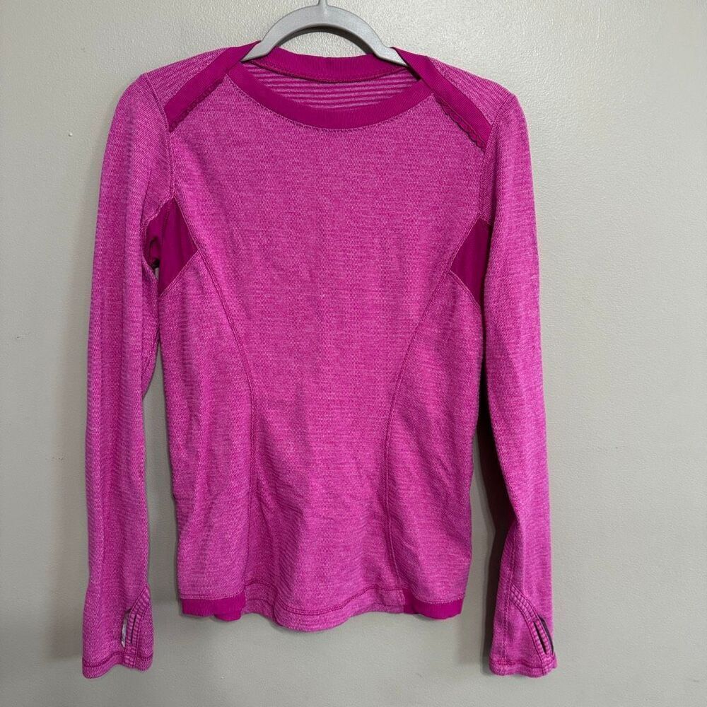Lululemon Base Runner Long Sleeve Top Size 6 Heathered pink size 10
